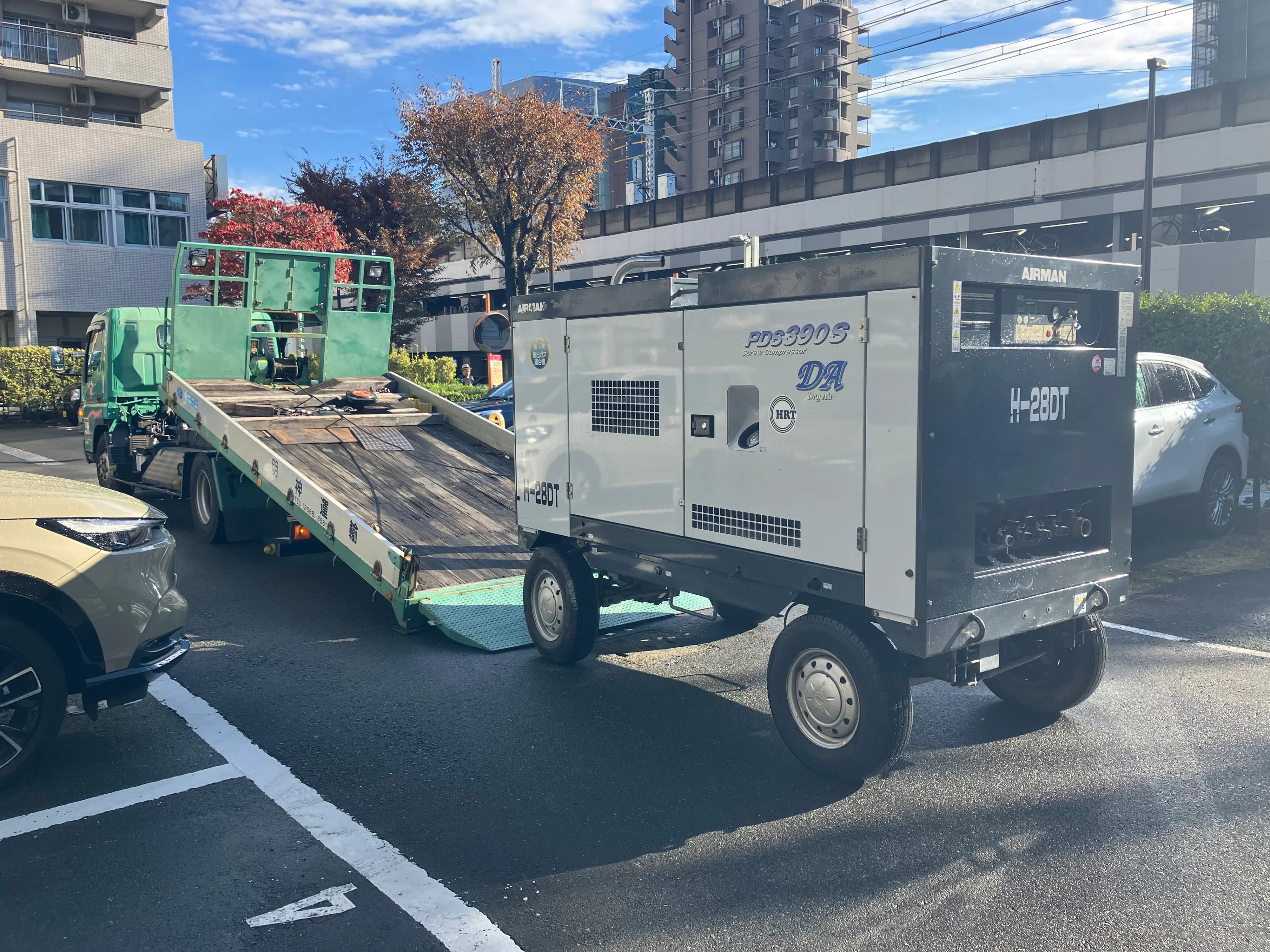 施工機材の搬入風景