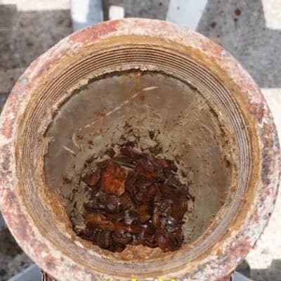 給水管更生工事の施工効果 研磨前
